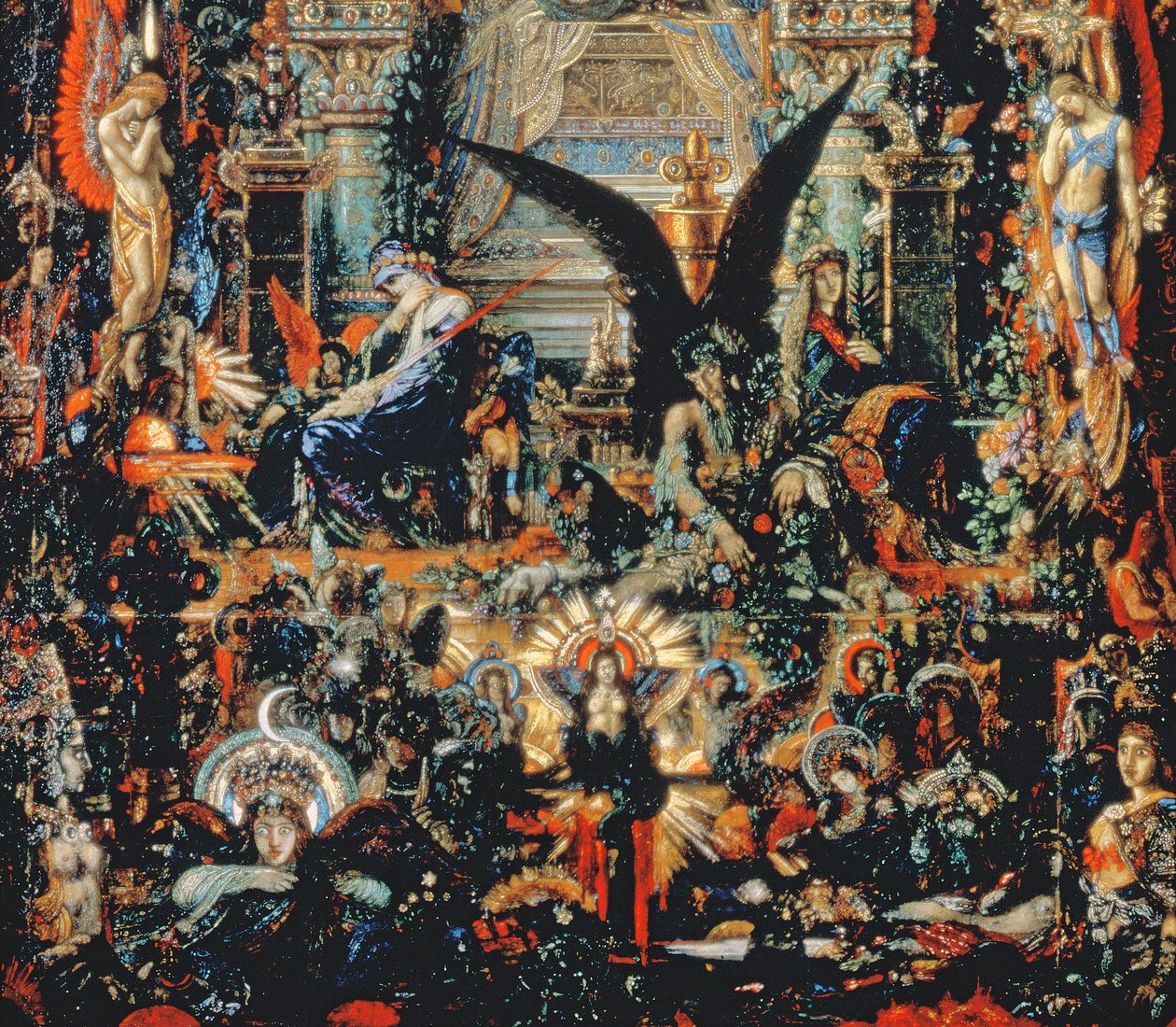 Jupiter og Semele, 1894-95 olje på lerret detalj av 57305 av Gustave Moreau