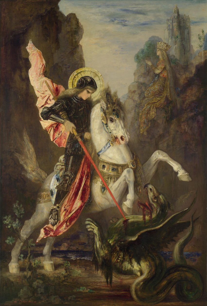 Saint George og dragen av Gustave Moreau