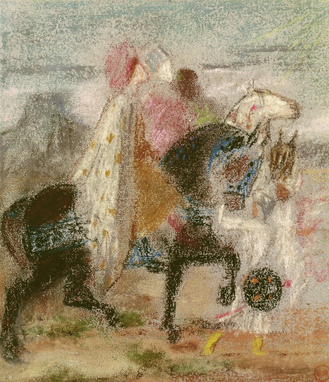 The Three Magi, startet i 1860 og omarbeidet etter 1882 (pastell på papir) av Gustave Moreau