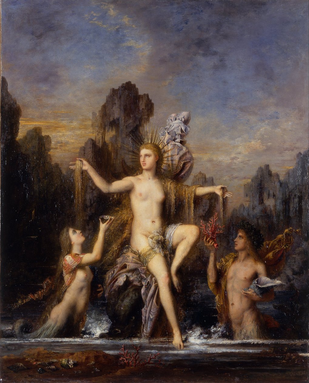 Venus stiger opp fra havet av Gustave Moreau