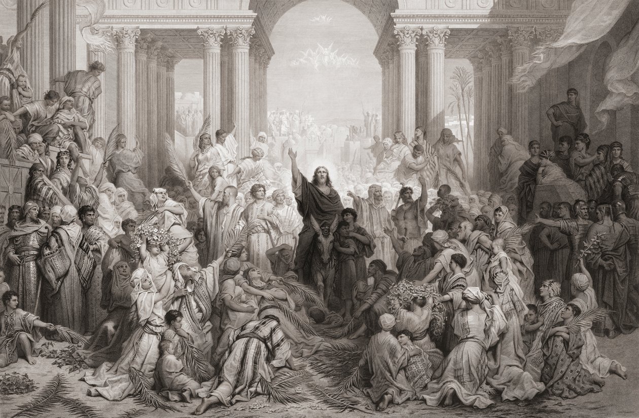 Kristi inntog i Jerusalem av Gustave (after) Dore