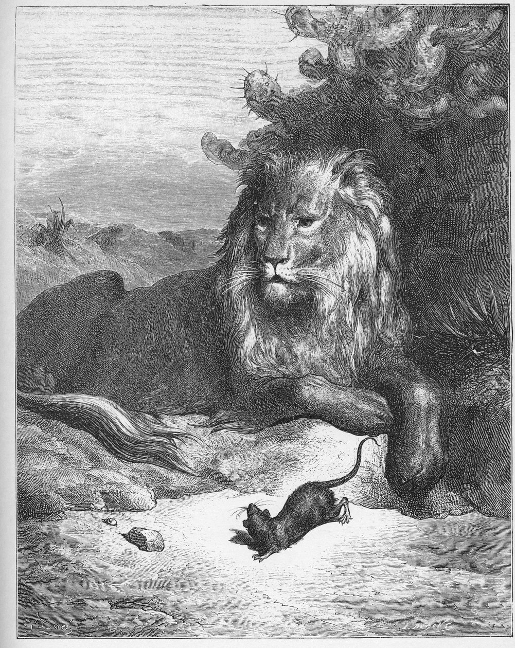Le lion et le rat - The Lion and the Mouse - from 
