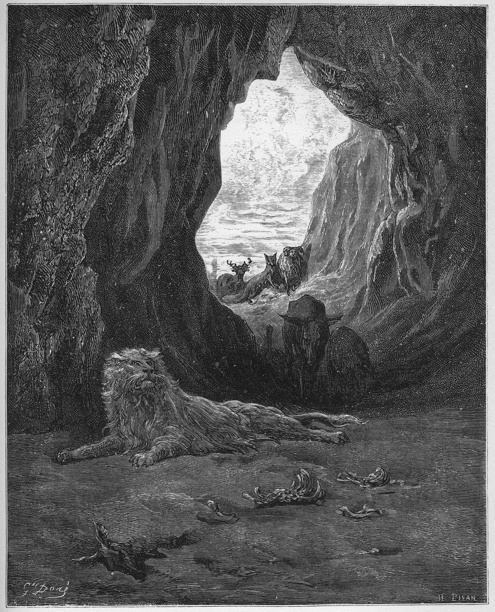 Le lion malade et le fox - The Fox and the Sick Lion - fra 