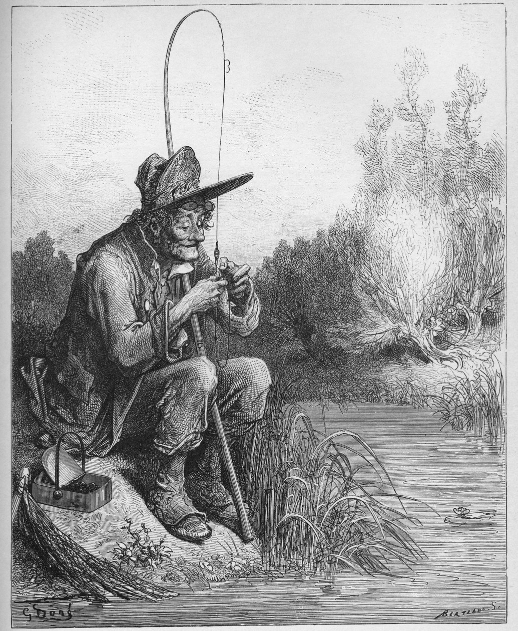 Le petit poisson et le pecheur - The fisherman and the little fish - from 