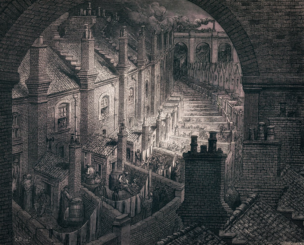 Slumterrasser, av Gustave Doré av Gustave (after) Dore