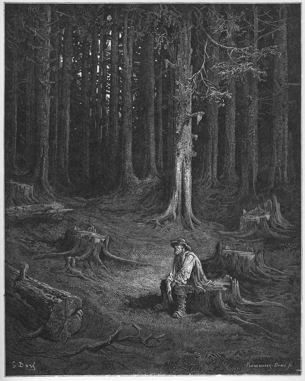 la foret et le bucheron - skogen og vedhoggeren - fra 