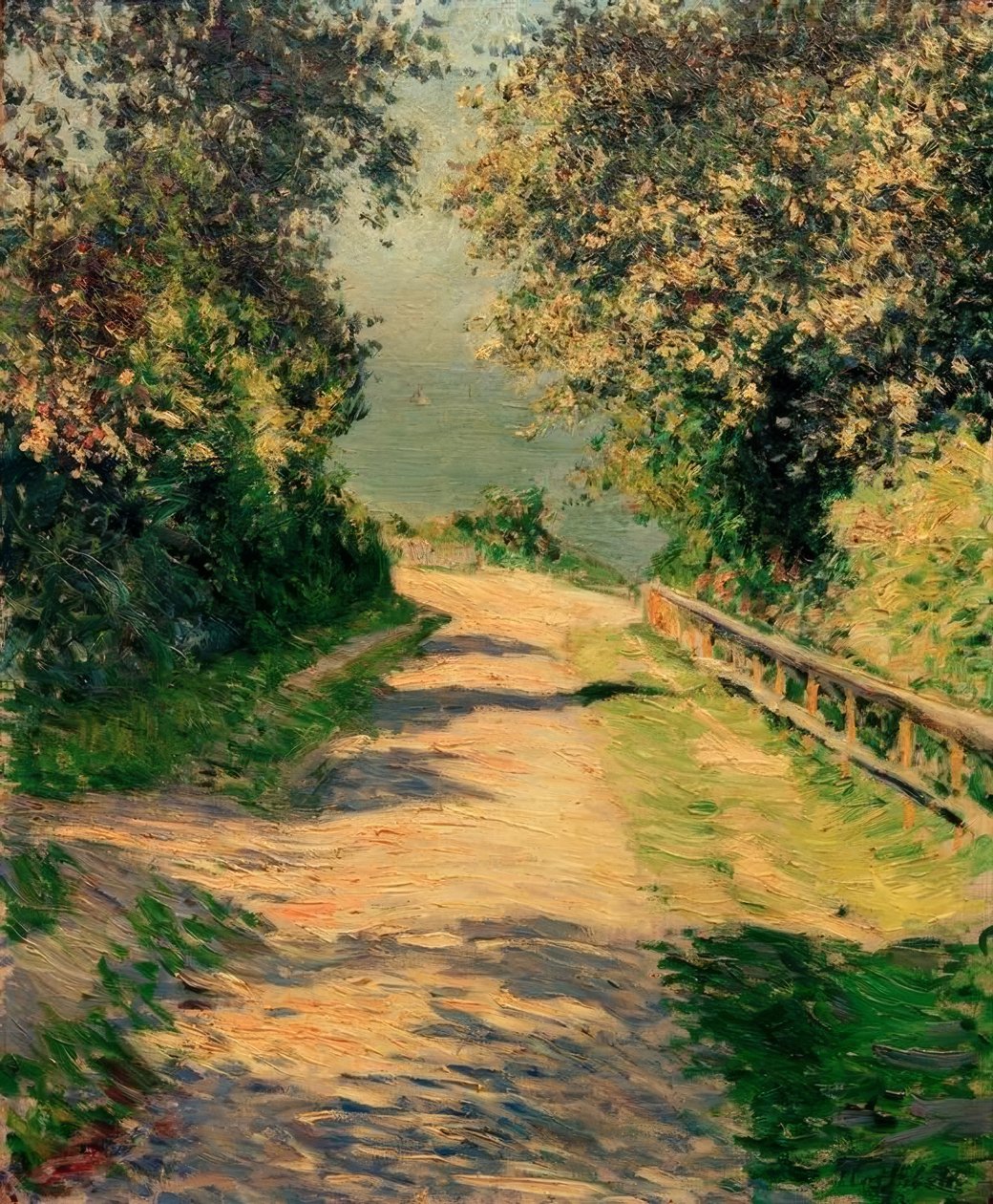 Alley av villaen av blomster, Trouville av Gustave Caillebotte