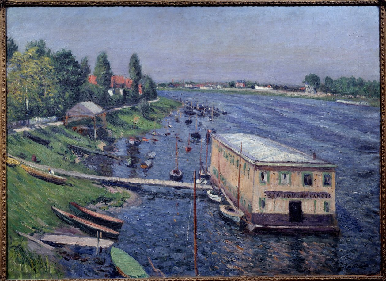 Båtgarasje i Argenteuil. Maleri av Gustave Caillebotte (1848-1894) av Gustave Caillebotte