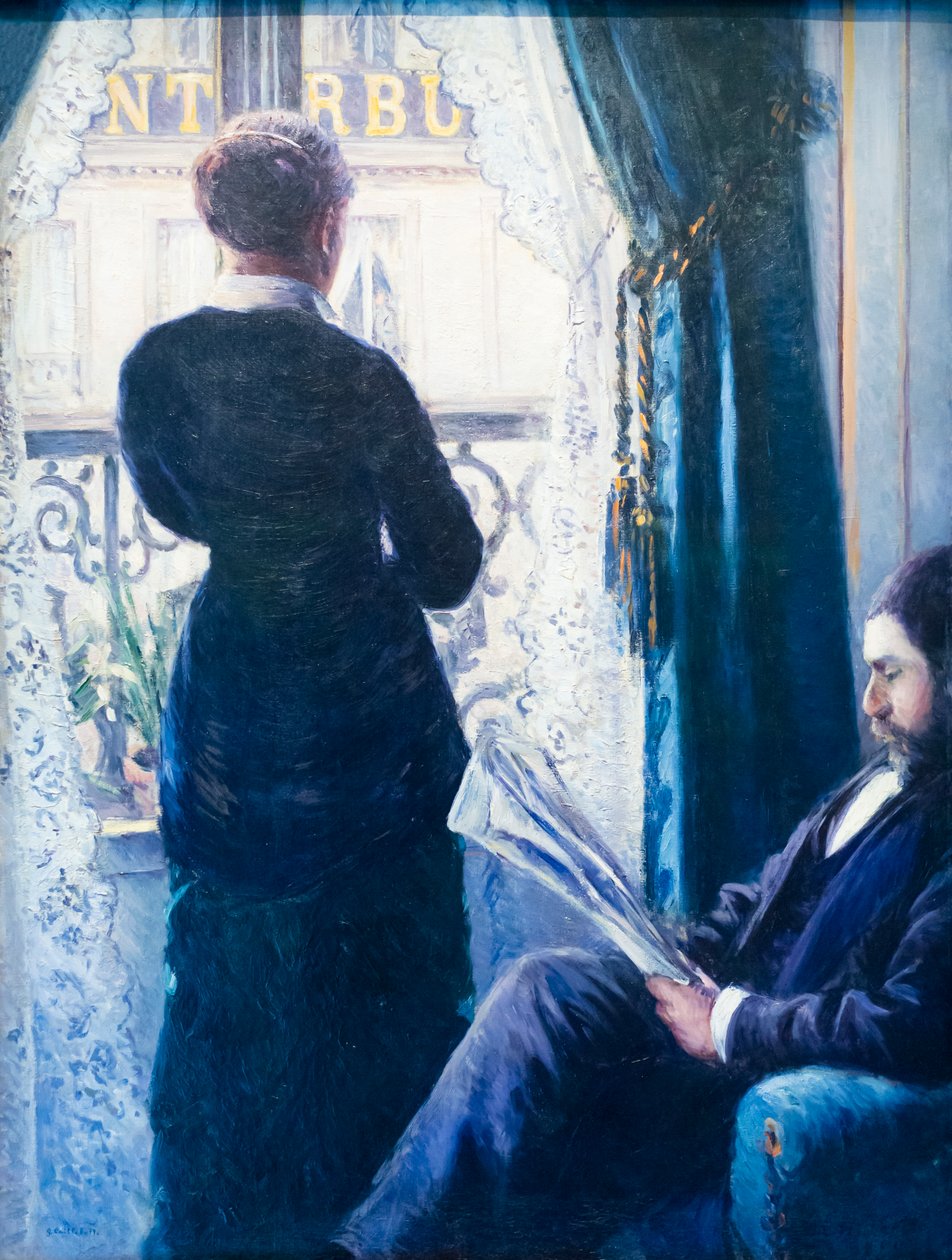 Interiør, kvinne ved vinduet, ca. 1880 (olje på lerret) av Gustave Caillebotte