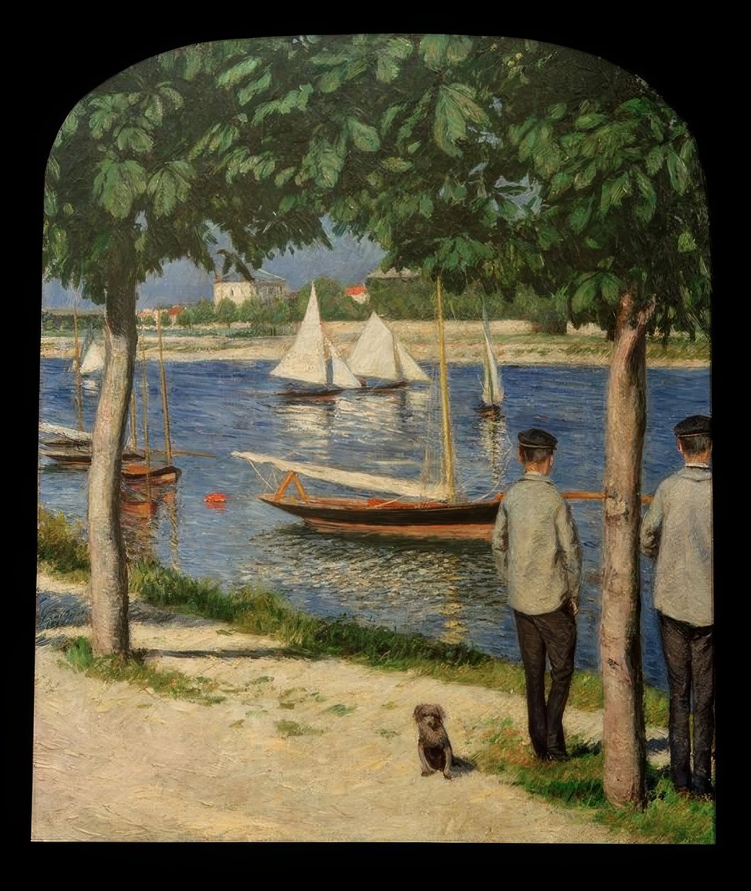 Banken ved Petit Gennevilliers og Seinen av Gustave Caillebotte