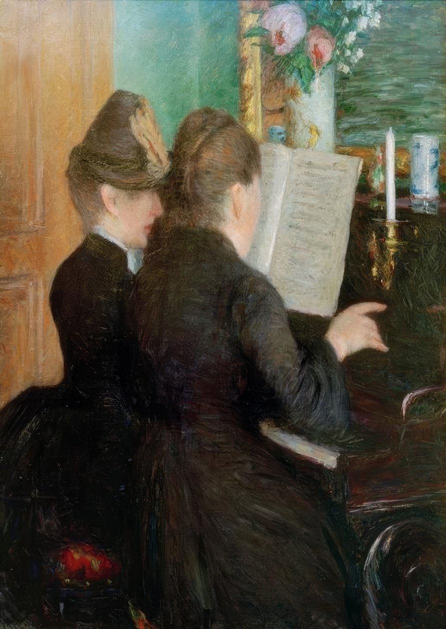 Pianotimen av Gustave Caillebotte
