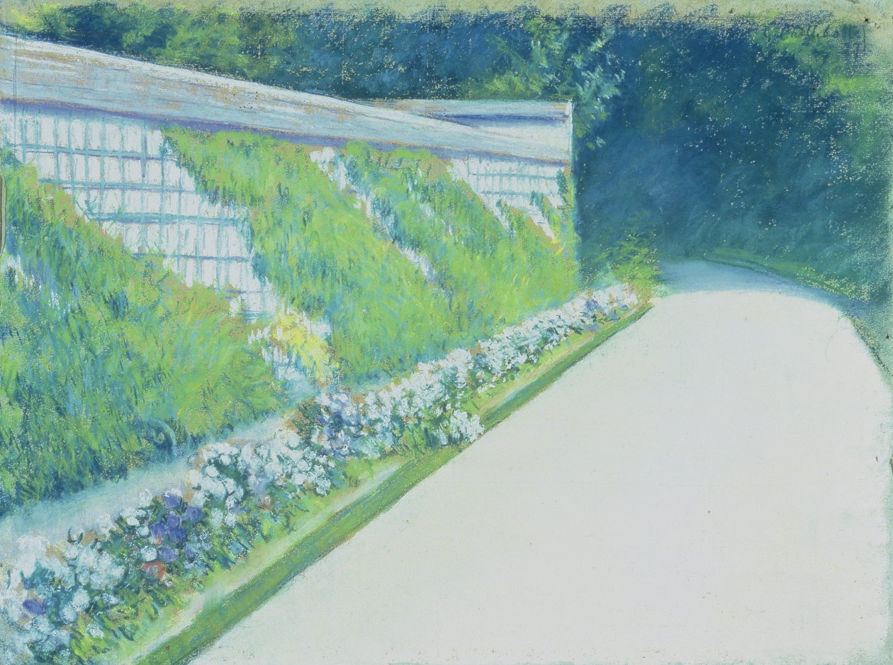 Veggen i grønnsakshage, Yerres av Gustave Caillebotte