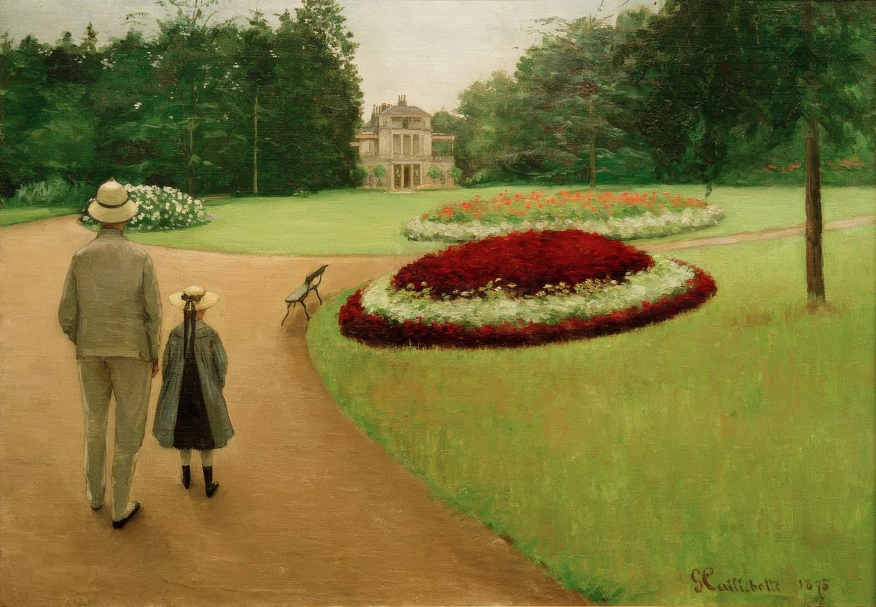 Parken til eiendommen i Yerres av Gustave Caillebotte