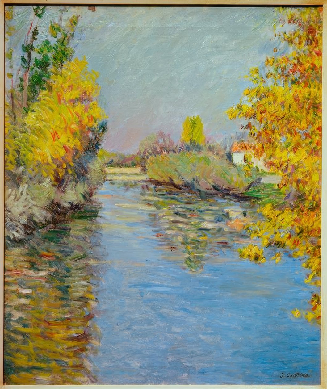 Seines lille arm, en høsteffekt av Gustave Caillebotte