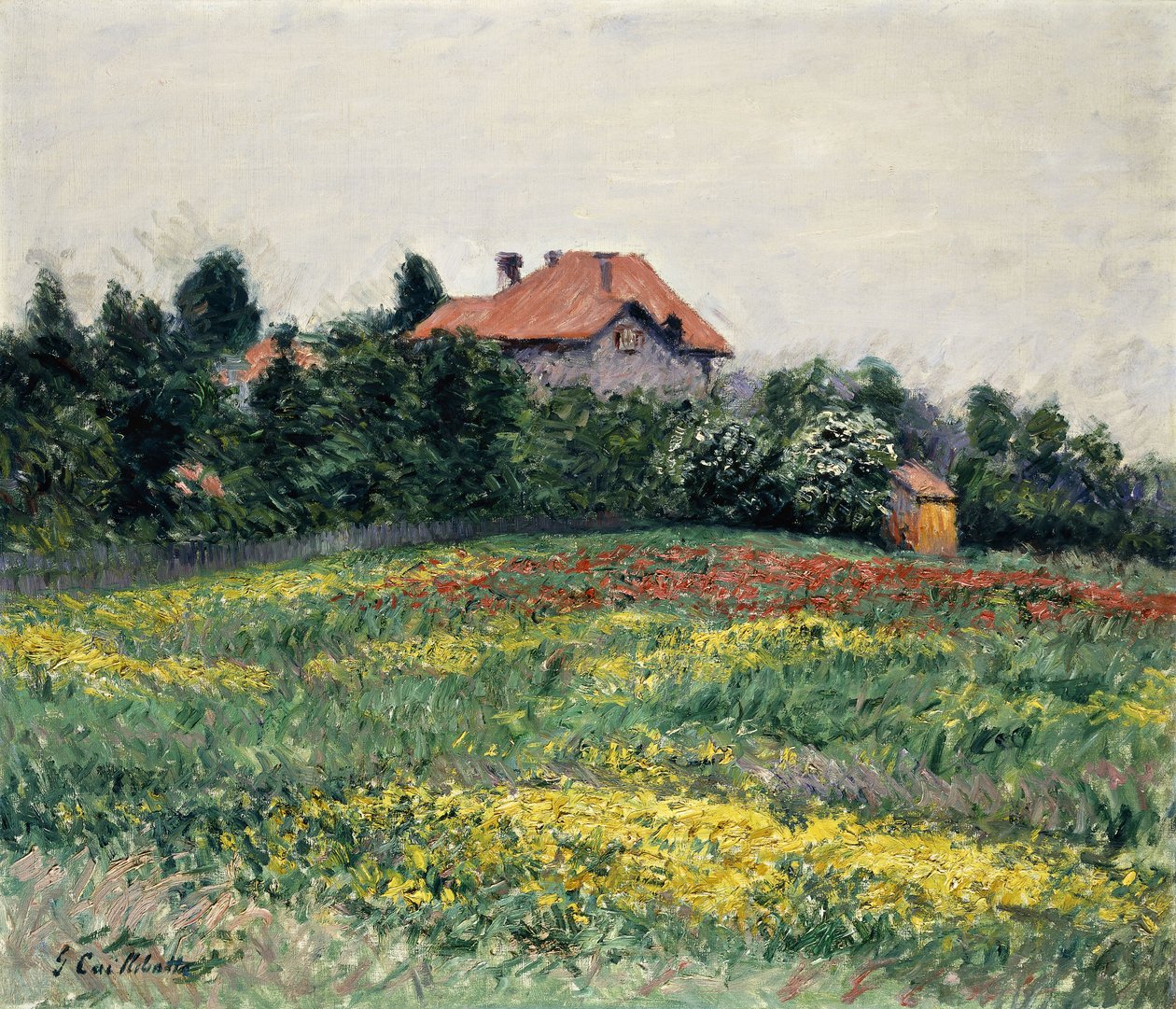 Normandie landsbygda; Landskap i Normandie, 1884 av Gustave Caillebotte