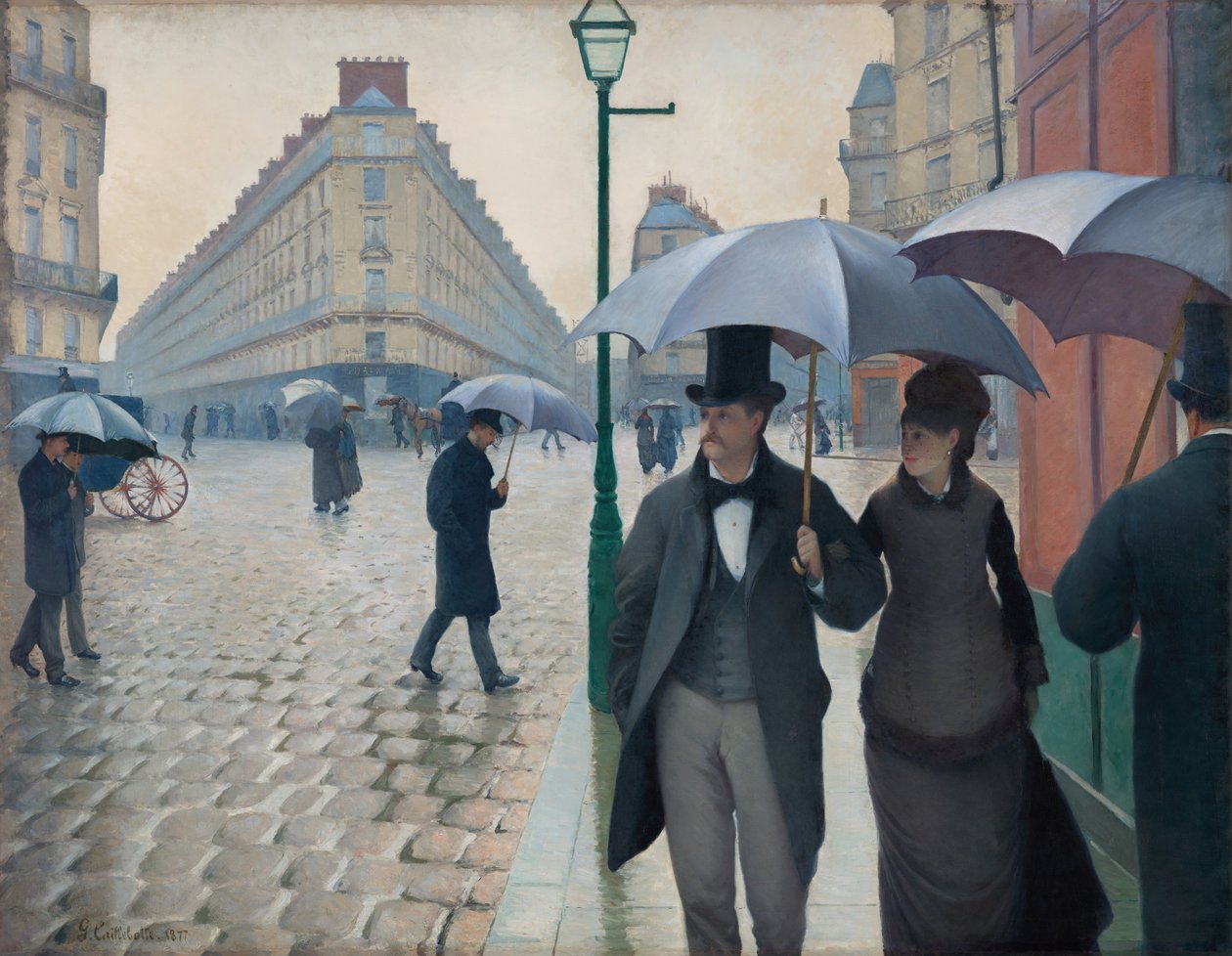 Paris Street, regnværsdag, 1877. av Gustave Caillebotte