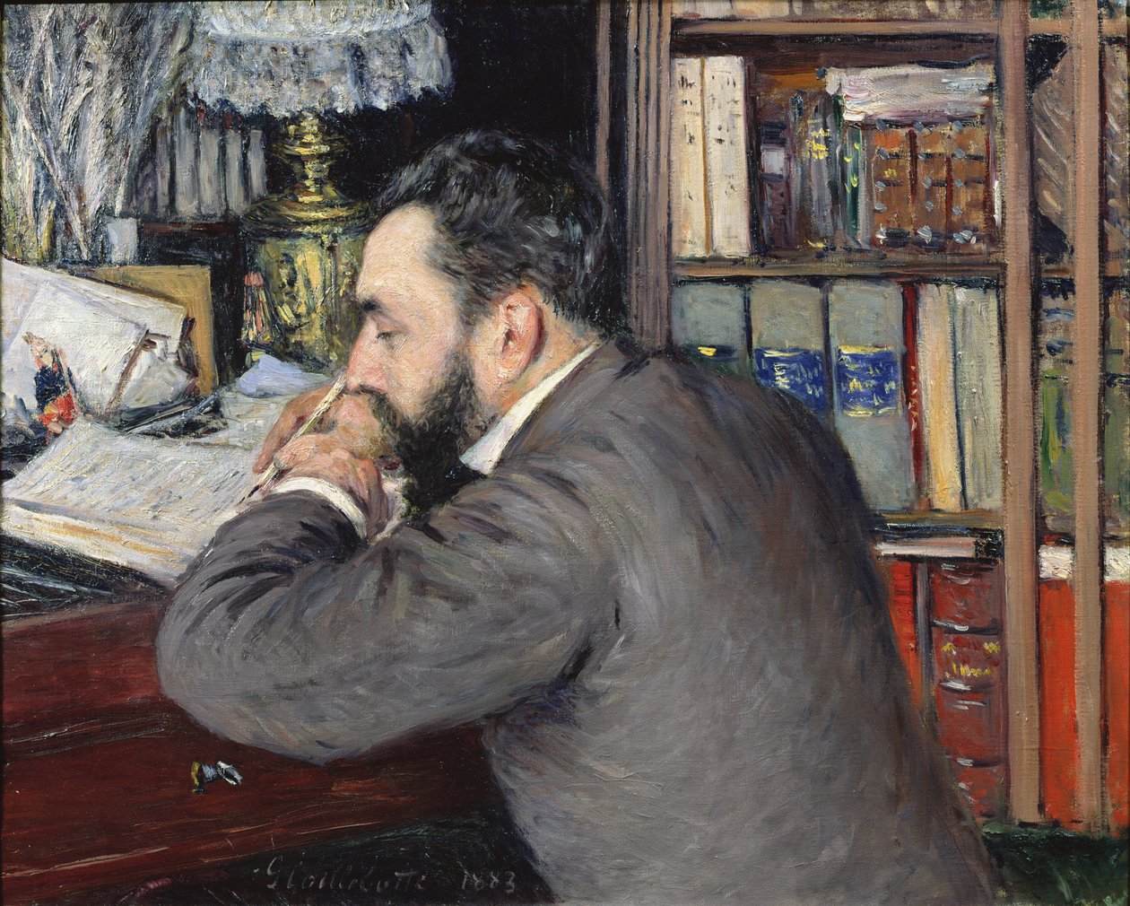 Portrett av Henri Cordier (1849-1929), lærer ved School of Oriental Languages, 1883 av Gustave Caillebotte