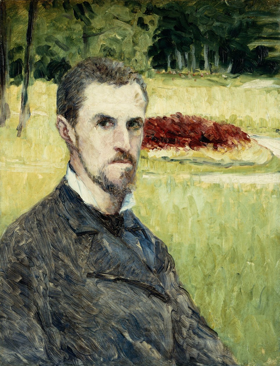 Portrett av kunstneren av ham selv; Portrait de L"Artist Lui-Meme, 1875-1877 av Gustave Caillebotte