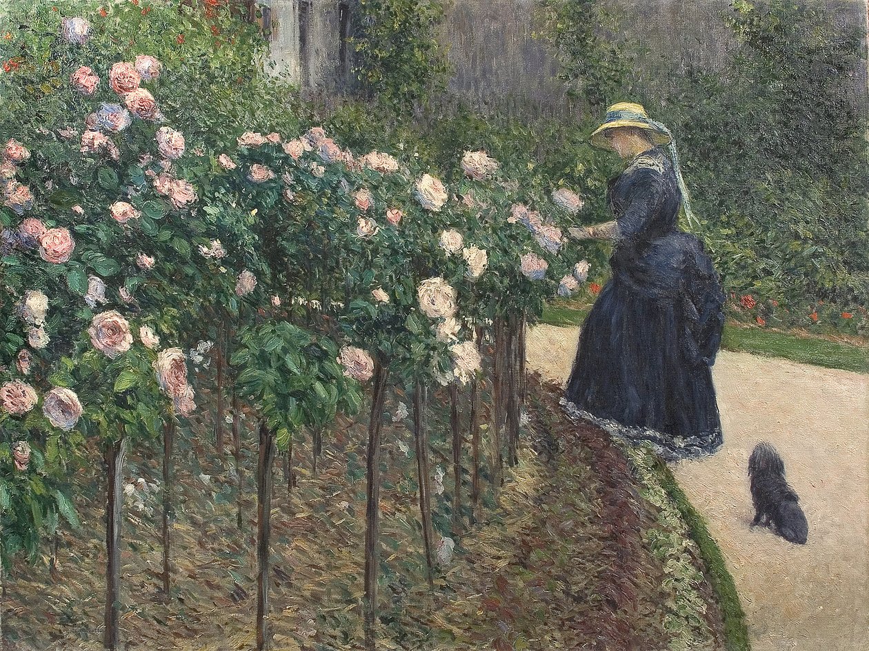 Roser, hage ved Petit Gennevilliers - Gustave Caillebotte (1848-1894). olje på lerret av Gustave Caillebotte