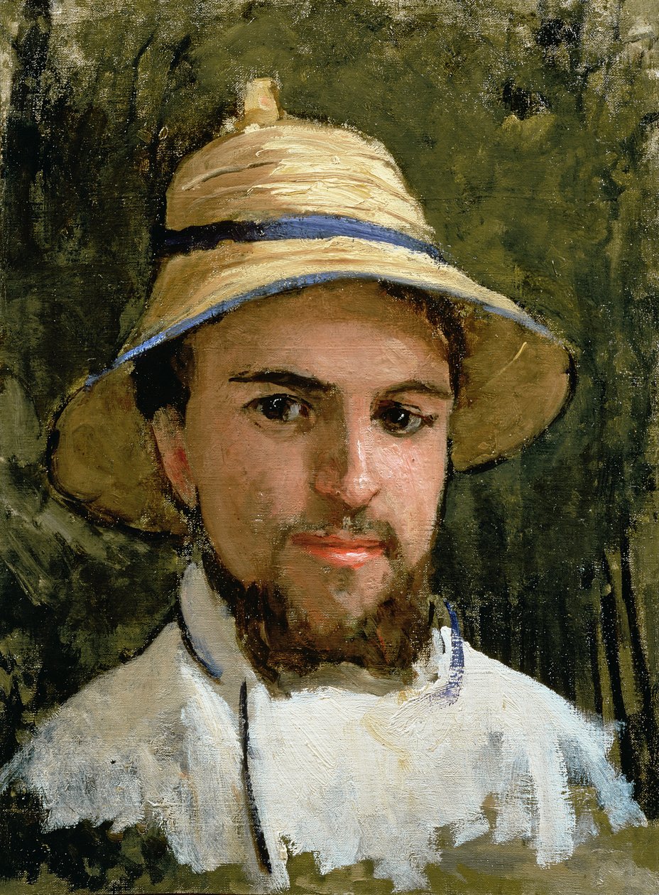 Selvportrett med Pith-hjelm av Gustave Caillebotte