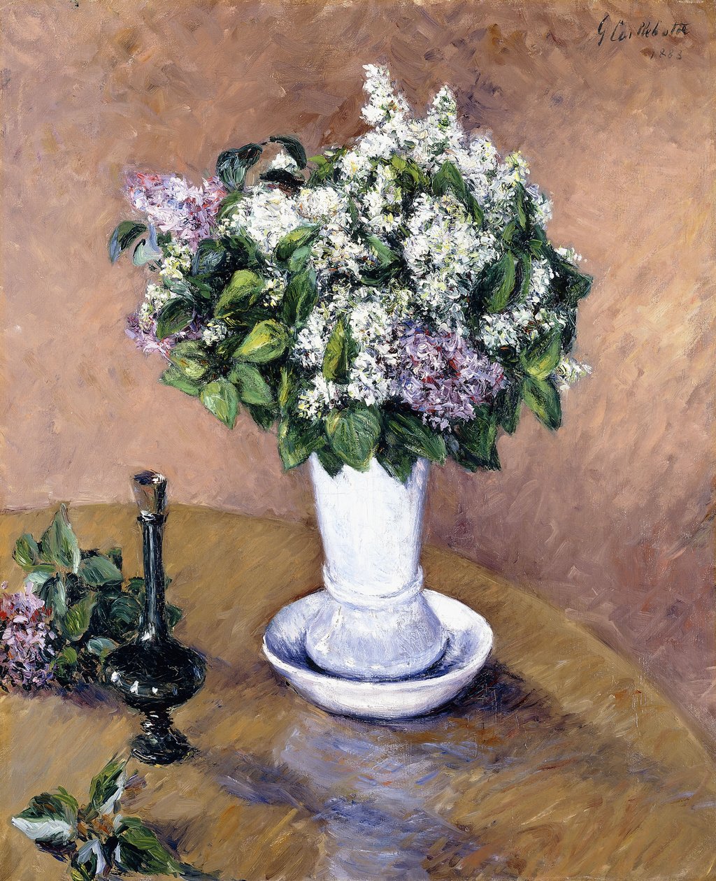 Stilleben med en syrinvase, 1883 av Gustave Caillebotte
