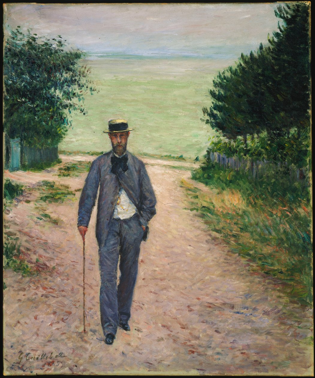 Barnevogn ved sjøen; Walker by the Sea, 1885 av Gustave Caillebotte
