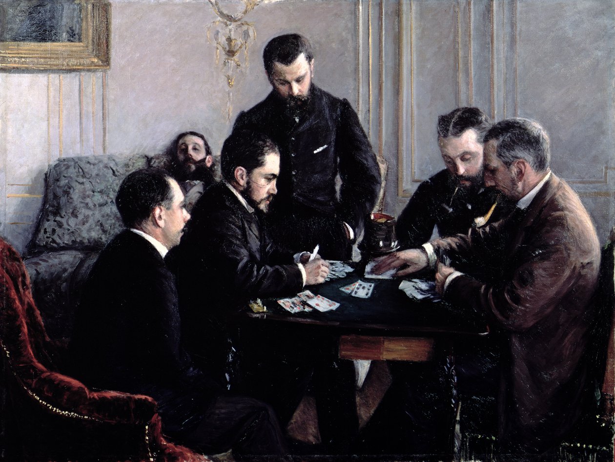 The Bezique Game, 1881 av Gustave Caillebotte