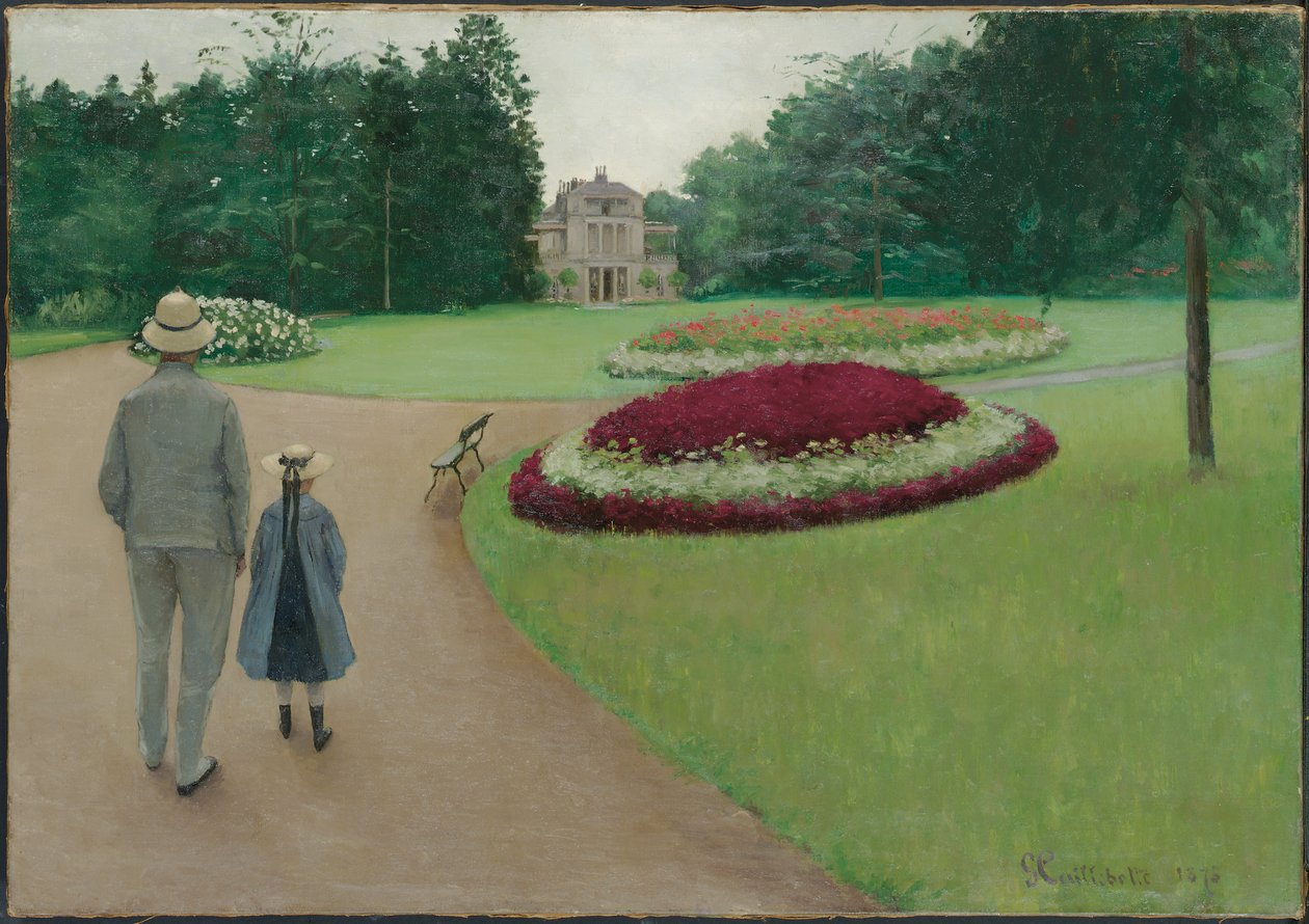 The Park of the Caillebotte Property at Yerres, 1875 av Gustave Caillebotte
