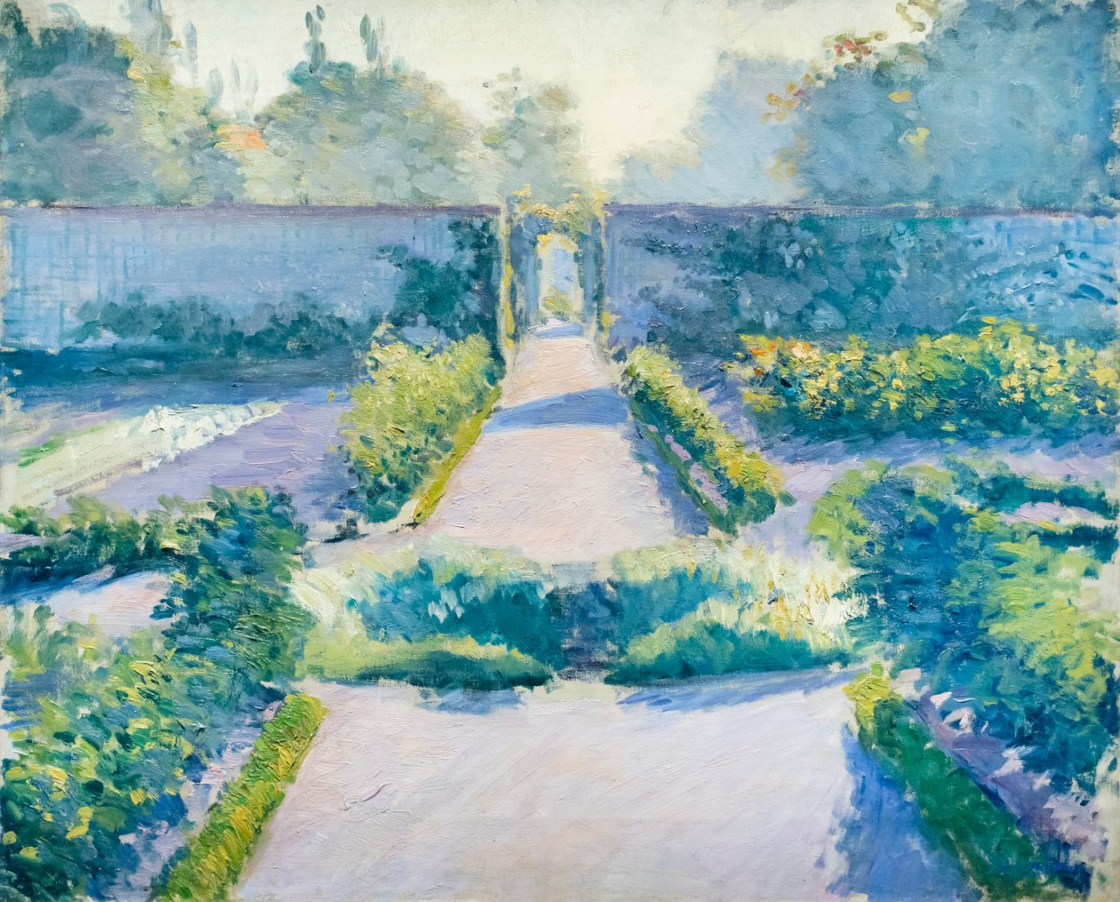 Kjøkkenhagen, Yerres, ca. 1875-1877 (olje på lerret) av Gustave Caillebotte