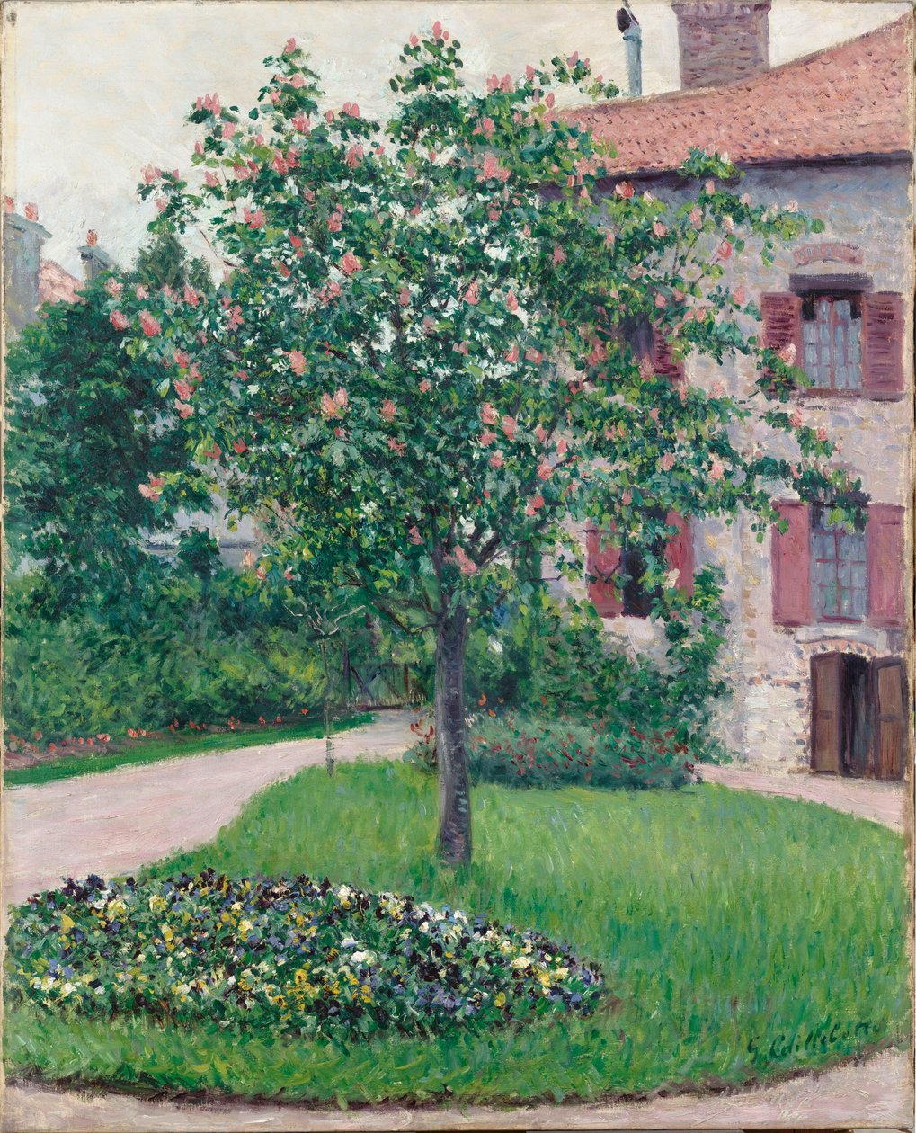 Tre i blomst, 1882. av Gustave Caillebotte