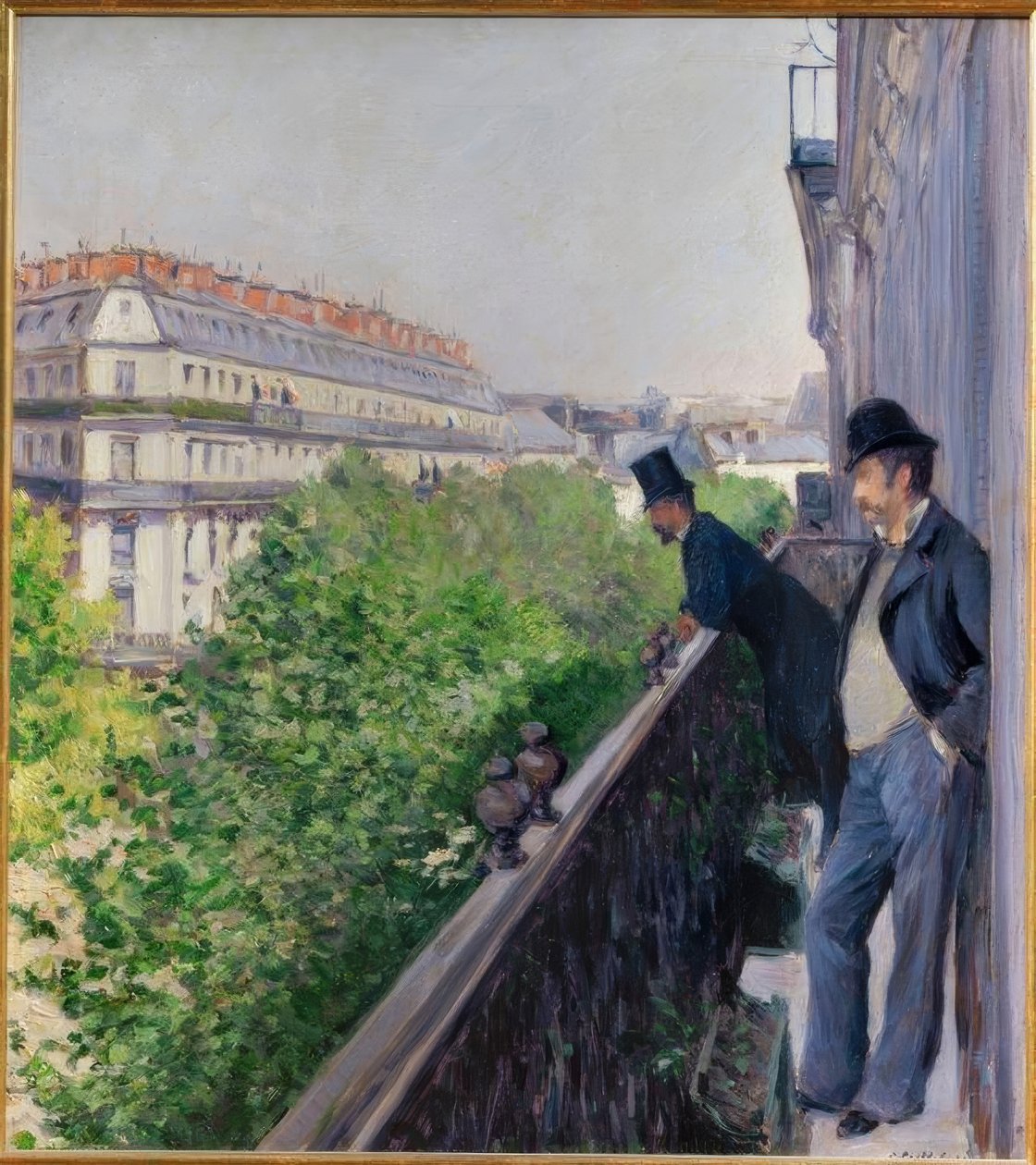 En balkong, Boulevard Haussmann av Gustave Caillebotte