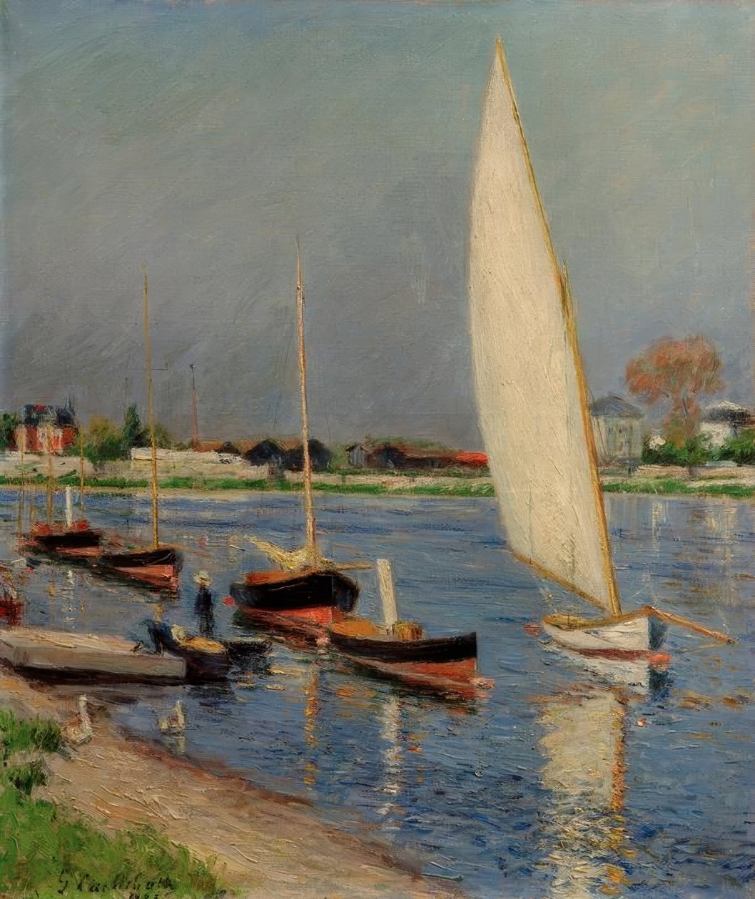Seilbåter på Seinen ved Argenteuil av Gustave Caillebotte