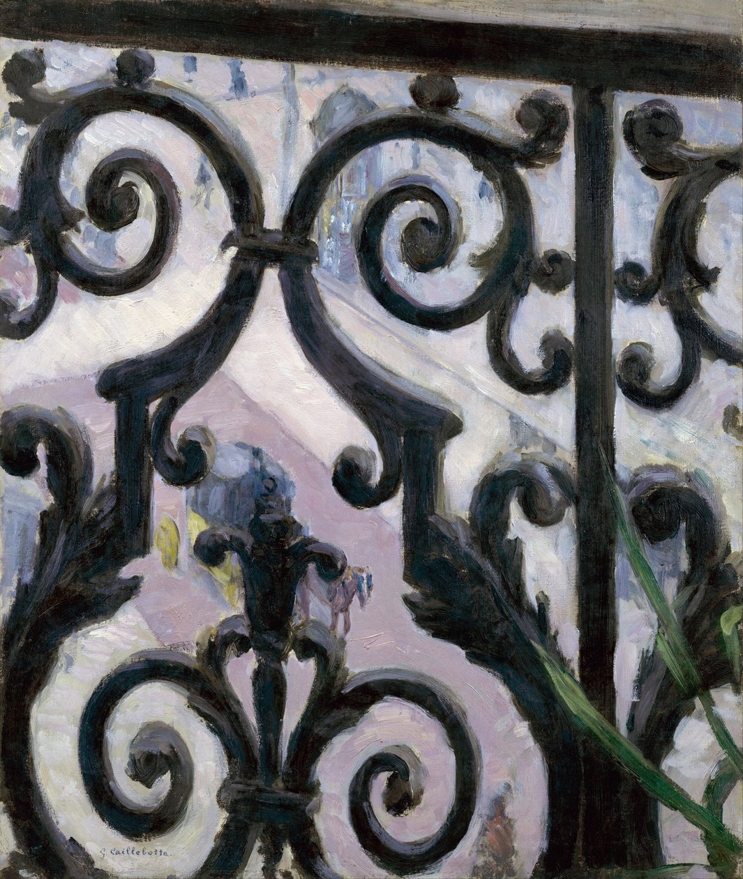 Utsikt fra balkongen - Utsikt fra en balkong - Maleri av Gustave Caillebotte (1848-1894) av Gustave Caillebotte