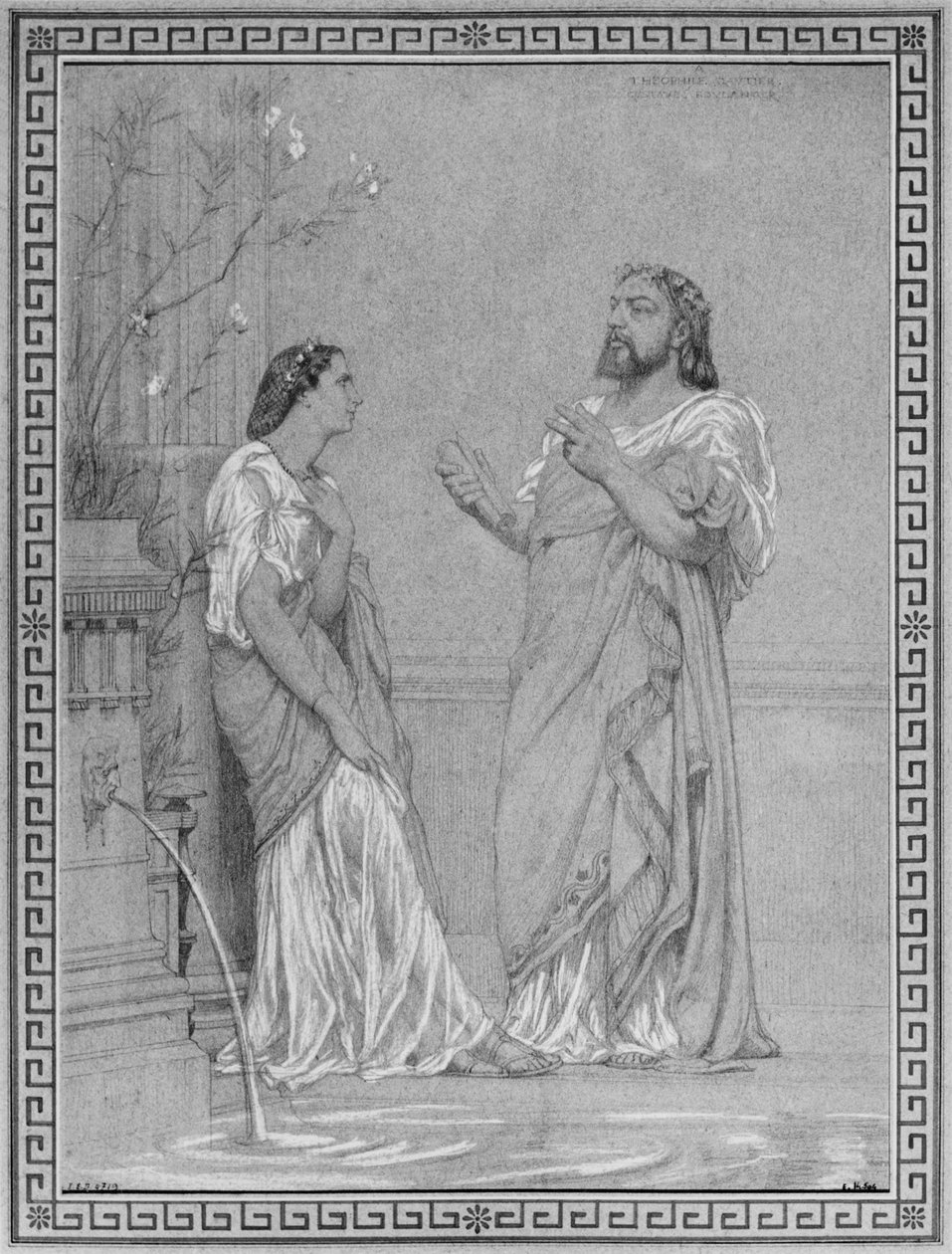 Theophile Gautier og Maria Favart, skisse til maleriet 