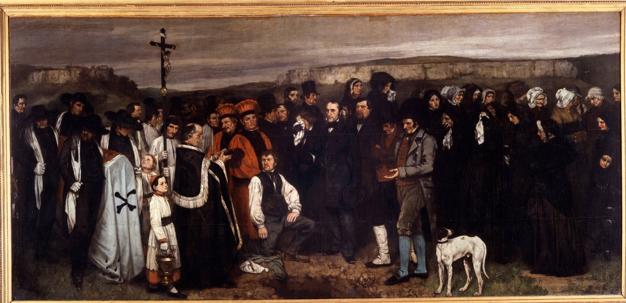En begravelse i Ornans. Maleri av Gustave Courbet (1819-1877) av Gustave Courbet