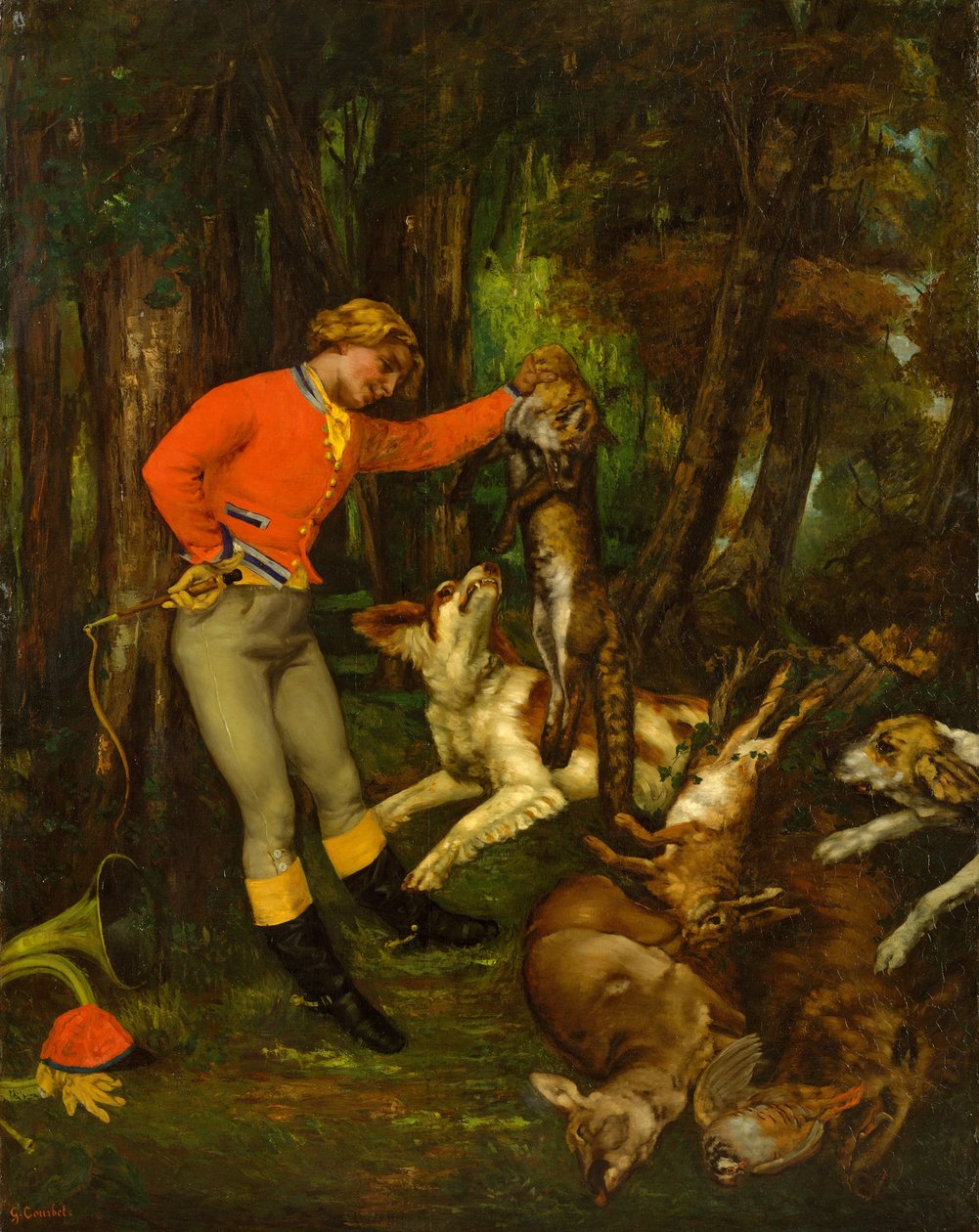 Etter jakten, ca. 1859 av Gustave Courbet