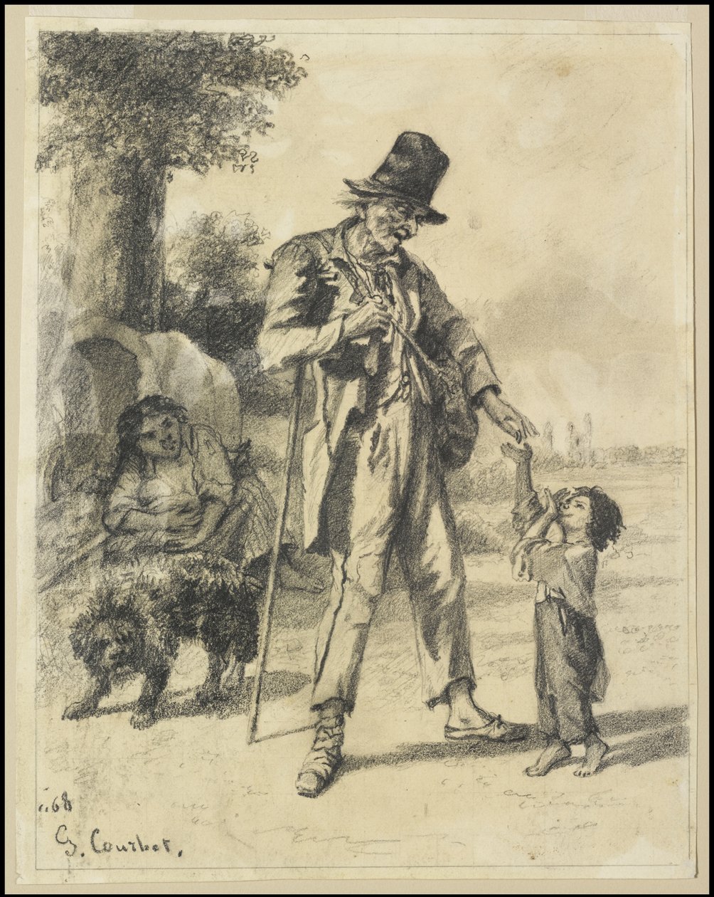 Almisser fra en tigger i Ornans, 1868 av Gustave Courbet