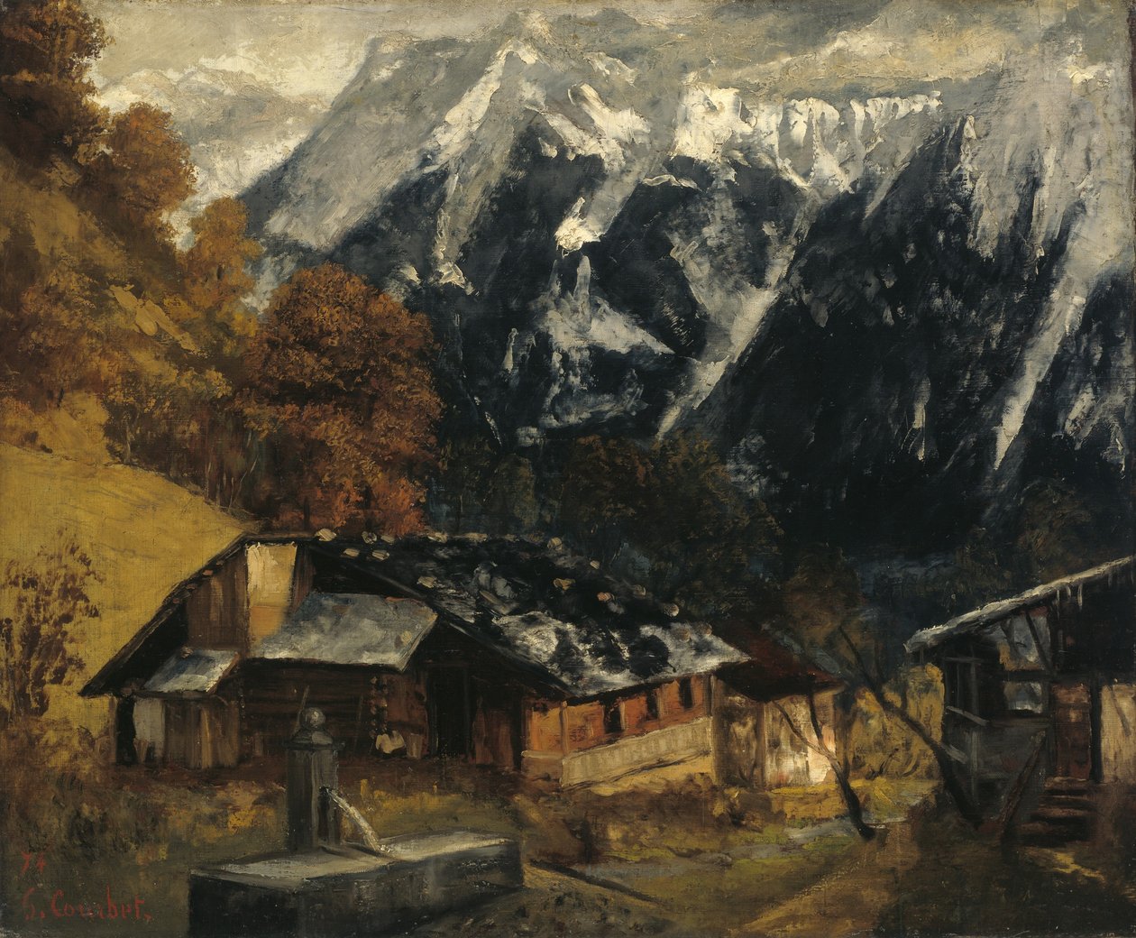 En alpin scene, 1874 av Gustave Courbet