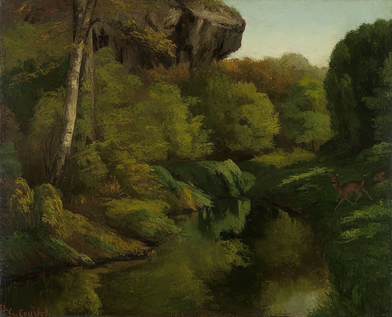 Utsikt over Fontainebleau-skogen. 1855 av Gustave Courbet