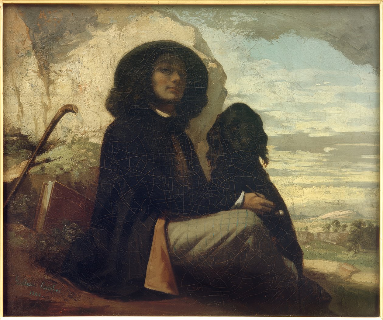 Courbet med den svarte hunden av Gustave Courbet