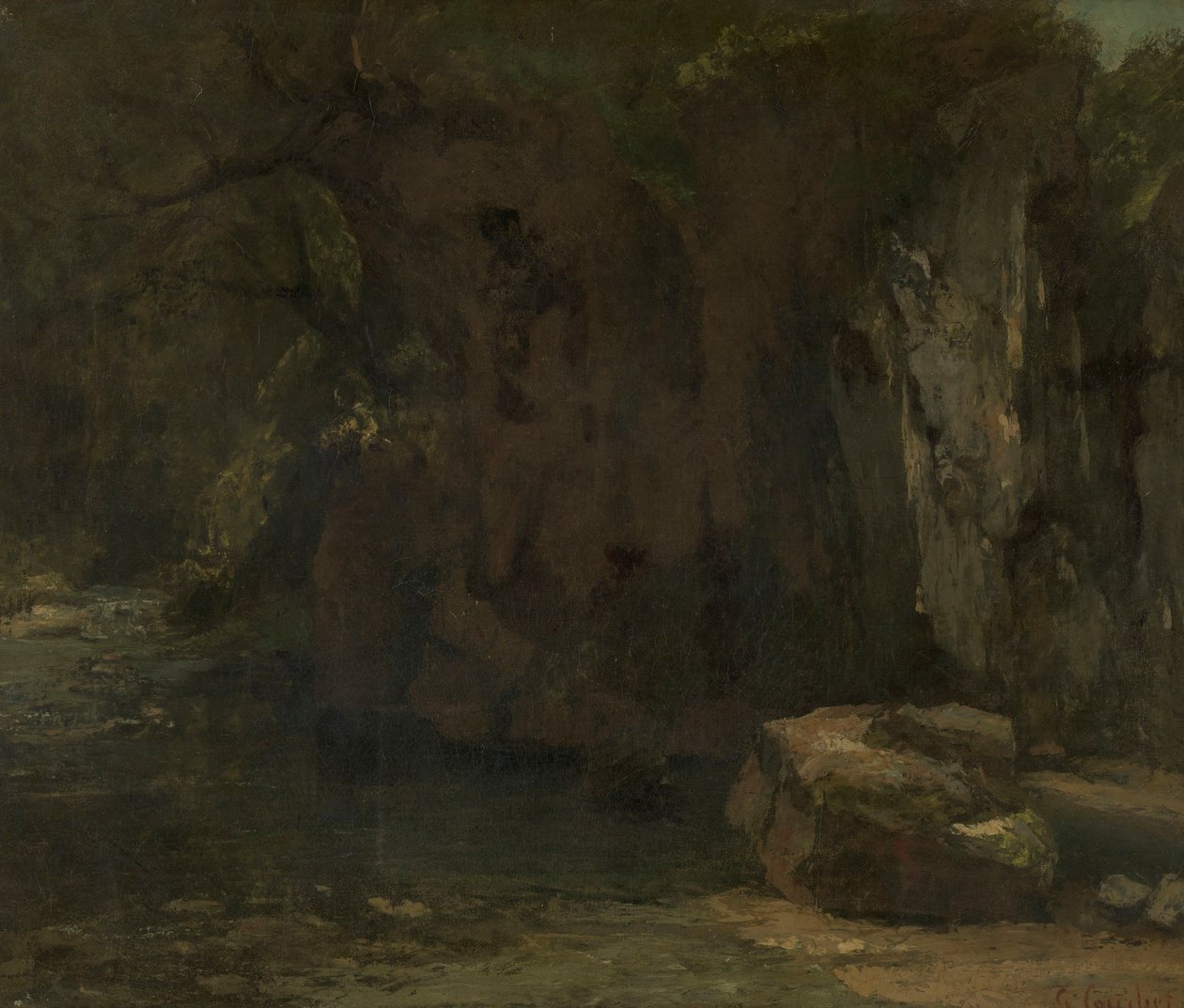 Klippeformasjonene ved Loue av Gustave Courbet