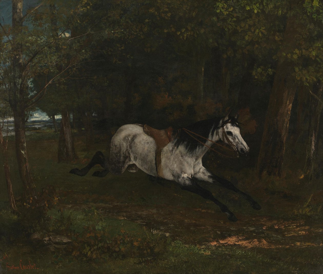 Løpsk hest av Gustave Courbet
