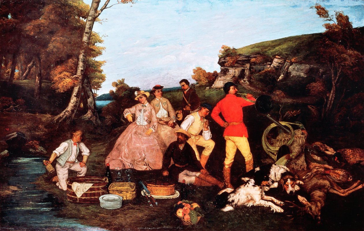 Hallali (jaktmåltidet eller hjortens hallali) av Gustave Courbet