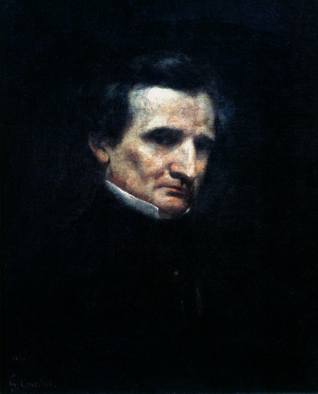Hector Berlioz , fransk romantisk komponist, 1850 av Gustave Courbet