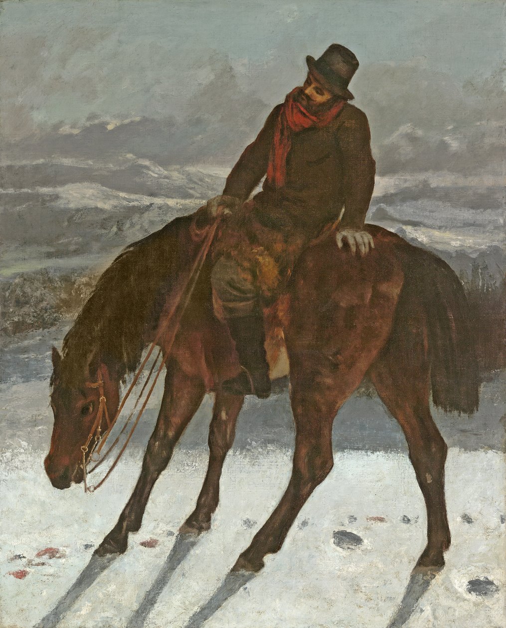 Jeger til hest, ca. 1864 av Gustave Courbet