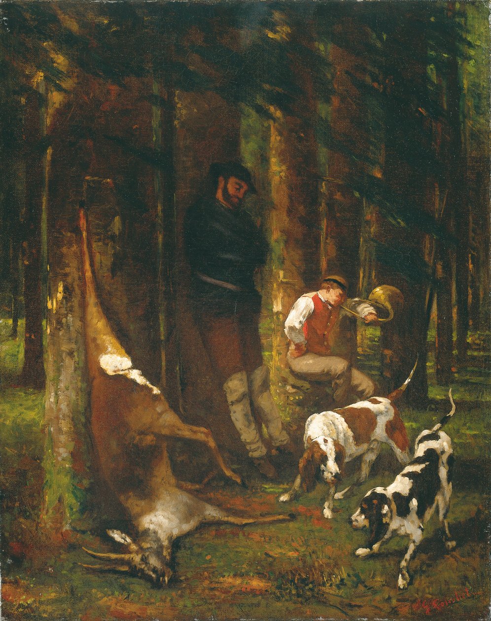 L "Hallali eller La Curee, 1858-62 av Gustave Courbet