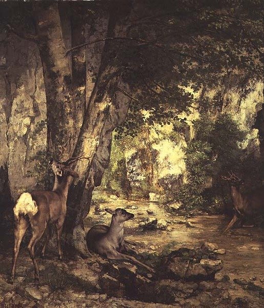 Hjorteskjulet (detalj) av Gustave Courbet