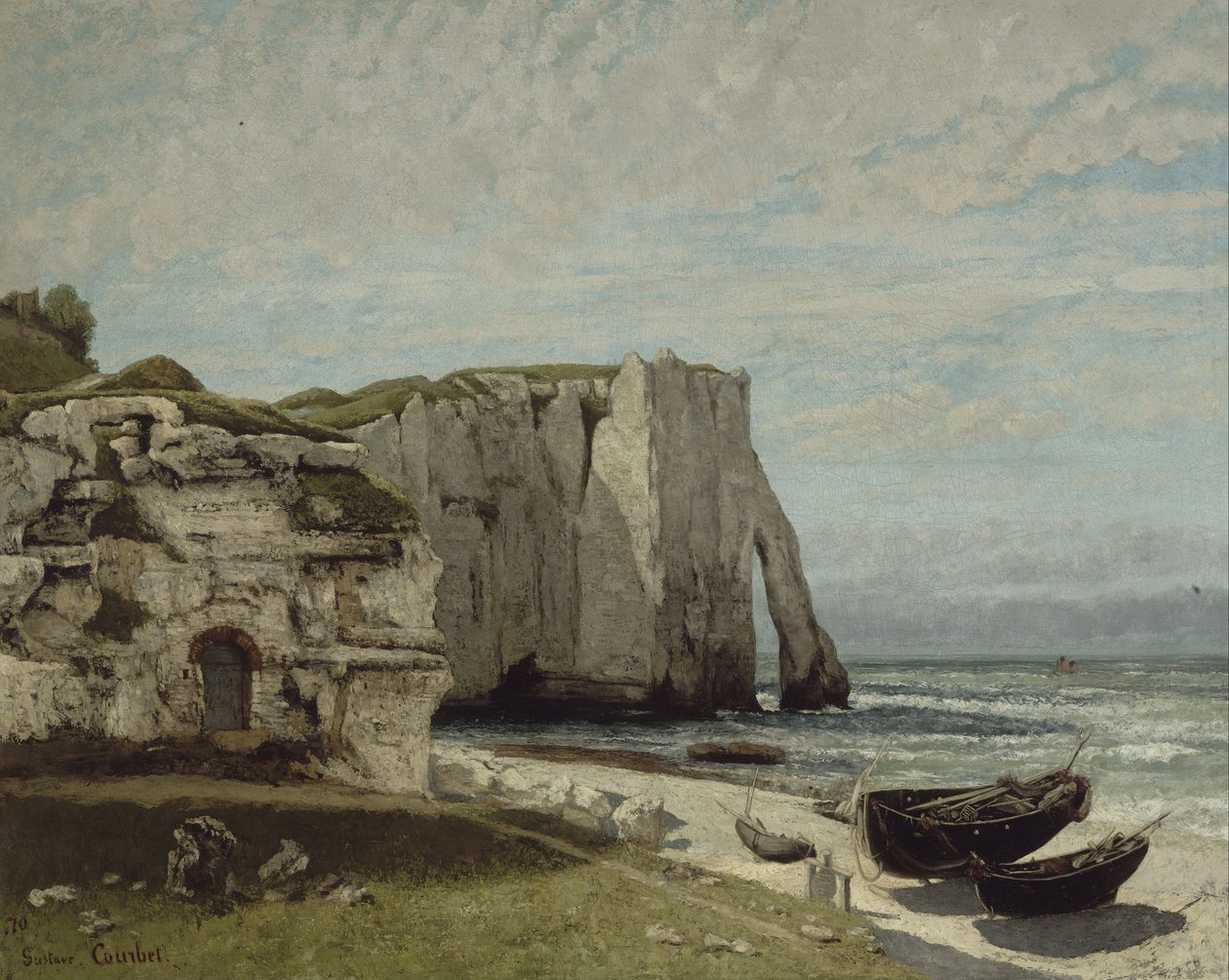 Etretat-klippen etter stormen av Gustave Courbet