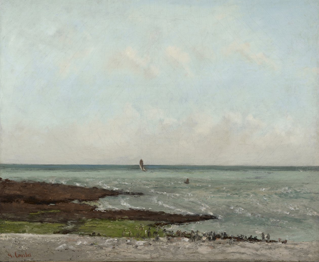 Vaskerier ved lavvann, Étretat, 1866 eller 1869 av Gustave Courbet