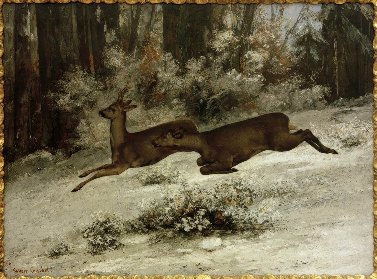 Le Change, en hjortejaktepisode i Franche-Comté av Gustave Courbet